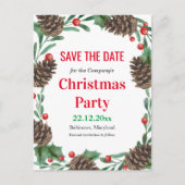 水の色のピネコンは日付を保存クリスマスパーティー 案内ポストカード (正面)