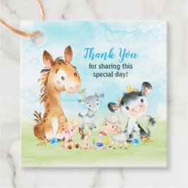 水の色のファーム動物の少年ありがとう フェイバータグ