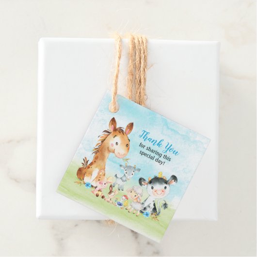 水の色のファーム動物の少年ありがとう フェイバータグ (インサイチュ)