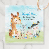 水の色のファーム動物の少年ありがとう フェイバータグ (裏面)