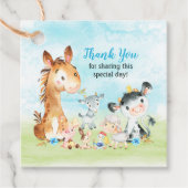 水の色のファーム動物の少年ありがとう フェイバータグ (正面)