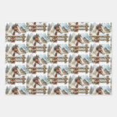 水の色のフェスティバル馬クリスマス ラッピングペーパーシート (正面3)