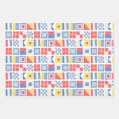 水の色のフラグ航海の海洋セーリングシャワー ラッピングペーパーシート (正面3)