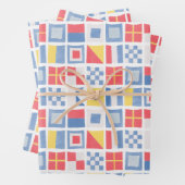 水の色のフラグ航海の海洋セーリングシャワー ラッピングペーパーシート (インサイチュ)