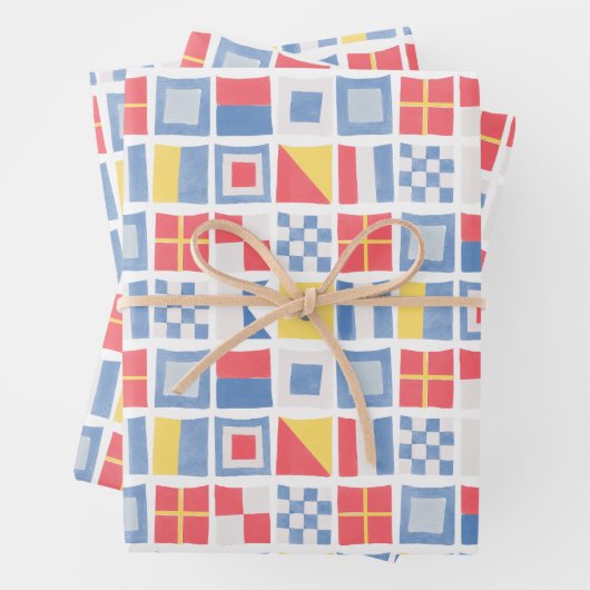 水の色のフラグ航海の海洋セーリングシャワー ラッピングペーパーシート (インサイチュ)