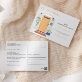 水の色のフロントドア我々は新しいアドレスを移動 ポストカード