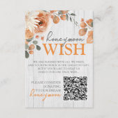 水の色のフローラとウッド結婚ズのハネムーンファンド エンクロージャーカード (正面)