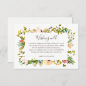 水の色のフローラは良く願う。緑結婚色 エンクロージャーカード (正面/裏面)