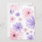 水の色のフローラベビーシャワー保存デイトカード セーブザデート (裏面)