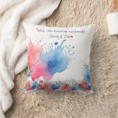 水の色のフローラモダンギフト母のための引用文 クッション (ブランケット)