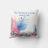 水の色のフローラモダンギフト母のための引用文 クッション (裏面)