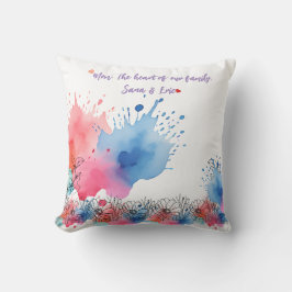 水の色のフローラモダンギフト母のための引用文 クッション