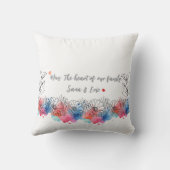 水の色のフローラモダンギフト母のための引用文 クッション (裏面)