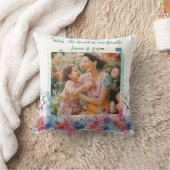 水の色のフローラモダンギフト母のための引用文 クッション (ブランケット)