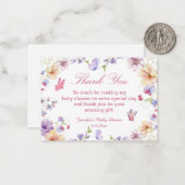 水の色のフローラ夏感謝してい夏の赤ちゃんシャワー ノートカード (正面/裏面インサイチュ)