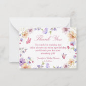 水の色のフローラ夏感謝してい夏の赤ちゃんシャワー ノートカード (正面)