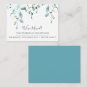 水の色のフローラ新しいホーム移動アナウンス エンクロージャーカード (正面/裏面)