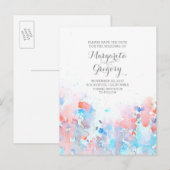 水の色のフローラ日付はがきを保存 案内ポストカード (正面/裏面)