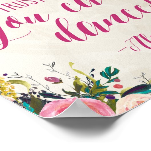 水の色のフローラ私に信頼して踊ることができる、バーのサイン ポスター (角)