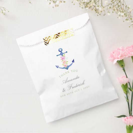 水の色のフローラ航海のの結婚ありがとう フェイバーバッグ (封をした状態)