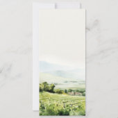 水の色のブドウ園の風景結婚のメニューカード 招待状 (裏面)
