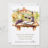 水の色のブドウ畑の日付を保存 セーブザデート (裏面)