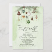 水の色のベビーその冷たい外ベビーシャワーInvi 招待状 (正面)