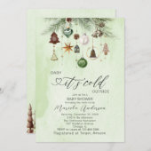 水の色のベビーその冷たい外ベビーシャワーInvi 招待状 (正面/裏面)