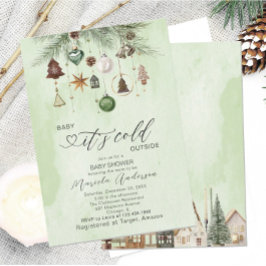 水の色のベビーその冷たい外ベビーシャワーInvi 招待状