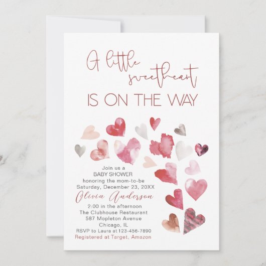 水の色のベビーその冷たい外ベビーシャワーInvi 招待状 (正面)