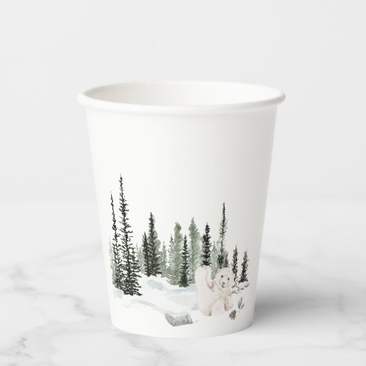 水の色のベビーそれは寒い外の赤ちゃんシャワー 紙コップ (正面)