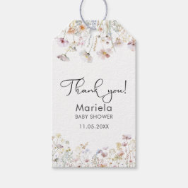 水の色のベビーエレガント開花WildFlowersベビー ギフトタグ