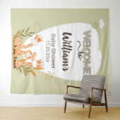 水の色のベビーキリン、ベビーシャワーへようこそ タペストリー (インサイチュ(横))