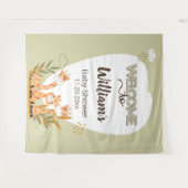 水の色のベビーキリン、ベビーシャワーへようこそ タペストリー (正面(横))