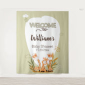 水の色のベビーキリン、ベビーシャワーへようこそ タペストリー (正面)