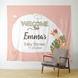 水の色のベビーキリン、ベビーシャワーへようこそ タペストリー