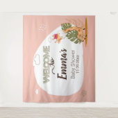 水の色のベビーキリン、ベビーシャワーへようこそ タペストリー (正面)