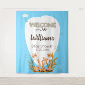 水の色のベビーキリン、ベビーシャワーへようこそ タペストリー (正面)