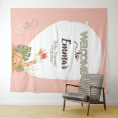 水の色のベビーキリン、ベビーシャワーへようこそ タペストリー (インサイチュ(横))