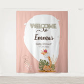 水の色のベビーキリン、ベビーシャワーへようこそ タペストリー (正面)