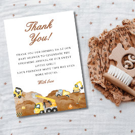 水の色のベビー建築ベビーシャワー サンキューカード