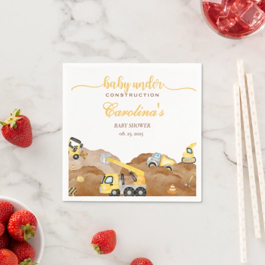 水の色のベビー建築ベビーシャワー スタンダードカクテルナプキン (インサイチュ)