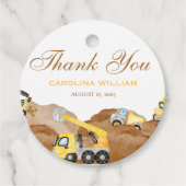 水の色のベビー建築ベビーシャワー フェイバータグ (正面)