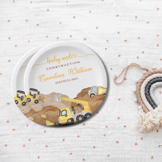 水の色のベビー建築ベビーシャワー ペーパープレート