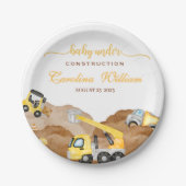 水の色のベビー建築ベビーシャワー ペーパープレート (正面)