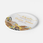 水の色のベビー建築ベビーシャワー ペーパープレート (アングル)