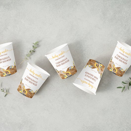 水の色のベビー建築ベビーシャワー 紙コップ