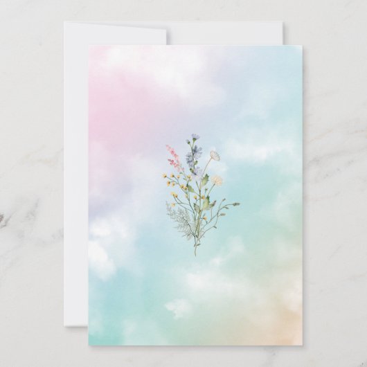 水の色のベビー 招待状 (裏面)