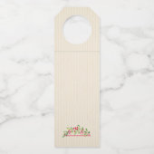 水の色のベリーと葉クリスマスホリデー ボトルネックタグ (裏面)