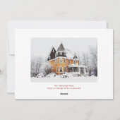 水の色のベリーのモダンクリスマスフォト シーズンカード (裏面)